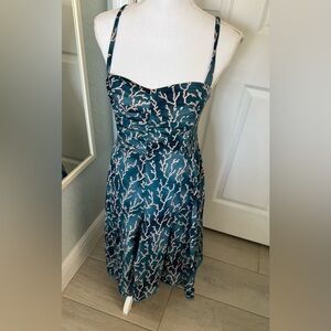 Anthropologie HD In Paris Blue Acropora Coral Reef Dress Sz 6
